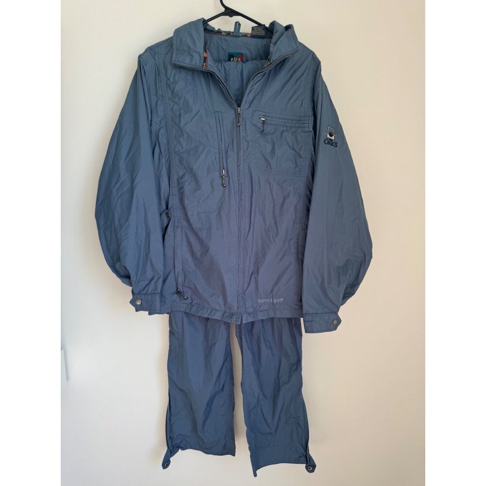 VTG Sunice Mens Golf Blue Windbreaker Jacket and Pant Set The Oaks Club Sarasota